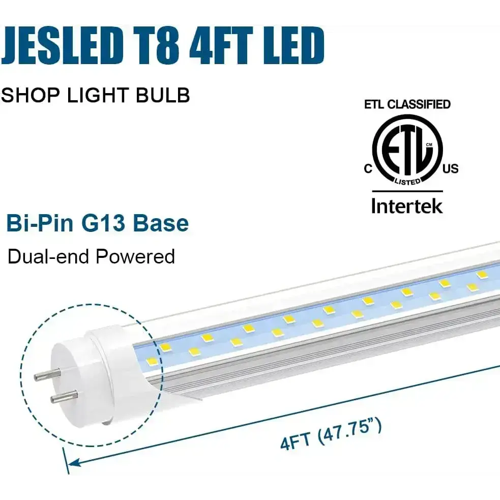 ONLYLUX 4ft LED Shop Lights 10-Pack - 60W 9000LM 5000K Super Bright Linkable Garage Lights