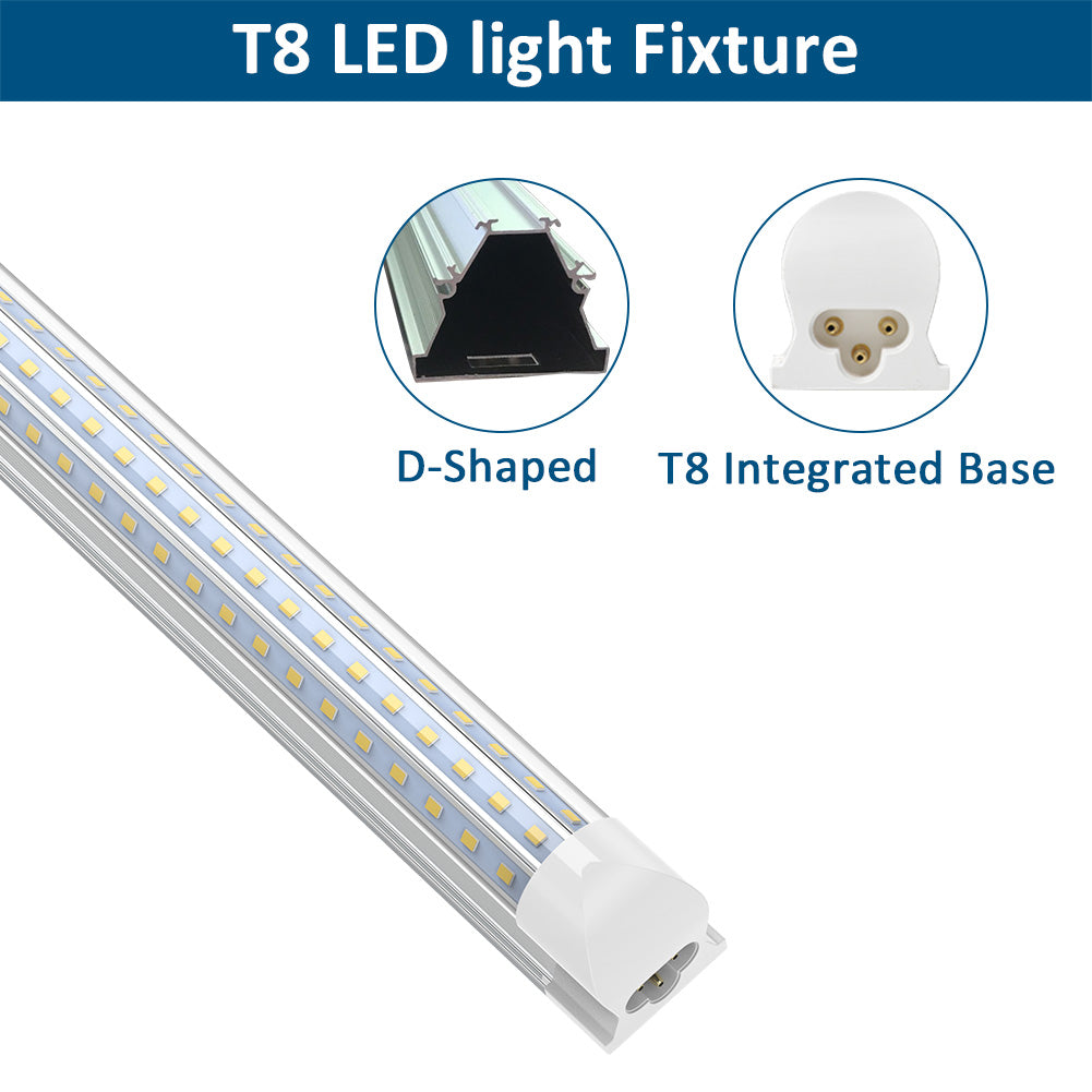 JESLED Super Bright D Shape LED Shop Lights 4FT, 8FT LED Light Fixtures  Linkable