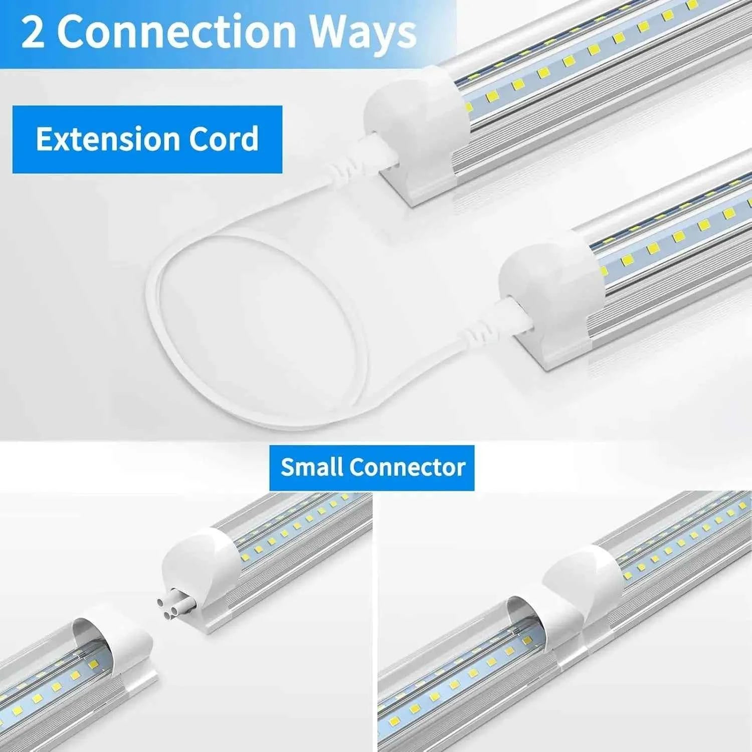 JESLED V Shape T8 LED Shop Light 4FT 45W Clear with Power Switch