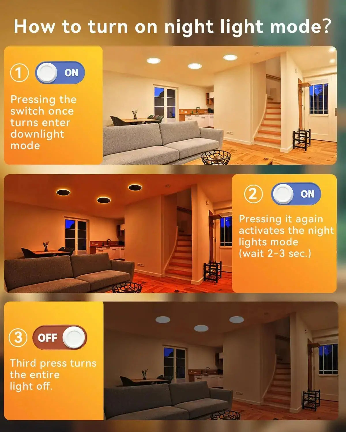 JESLED Dimmable LED Recessed Pot Lights 6 Inch 6CCT - Nightlight – JESLED  Lighting, image size:1200x1500