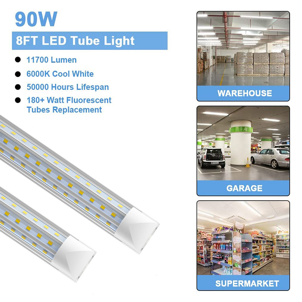 Wholesale High Output LED Shop Light  D Shape T8 LED Light Fixture 2FT 4FT  8FT 3000K 4000K 5000K 6000K – JESLED Lighting