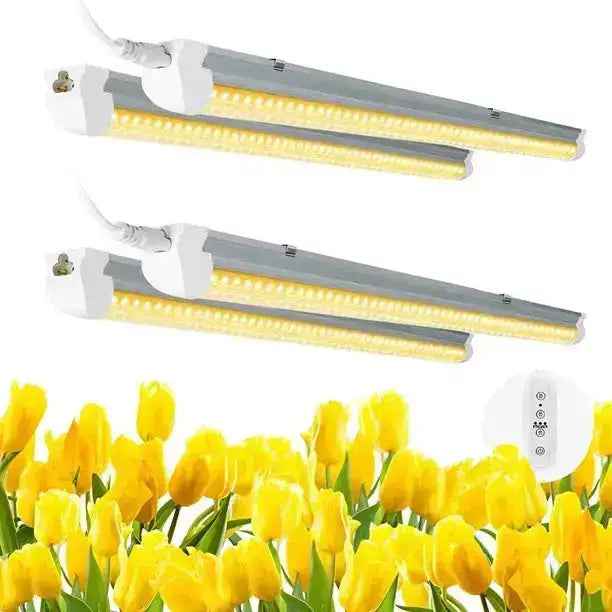 t8 led plant grow light T8 Integrated LED Indoor Grow Light , Full Spectrum, Sunlight Replacement (Set of 4) JESLED Size: 4 feet