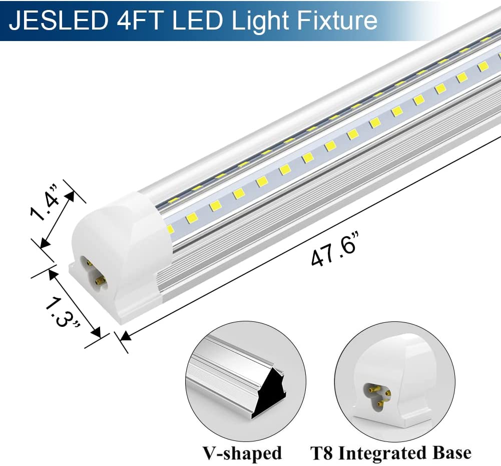 6-Pack) JESLED V Shape 4FT 8FT LED LED Shop Lights with 5FT Plug-in S – JESLED  Lighting