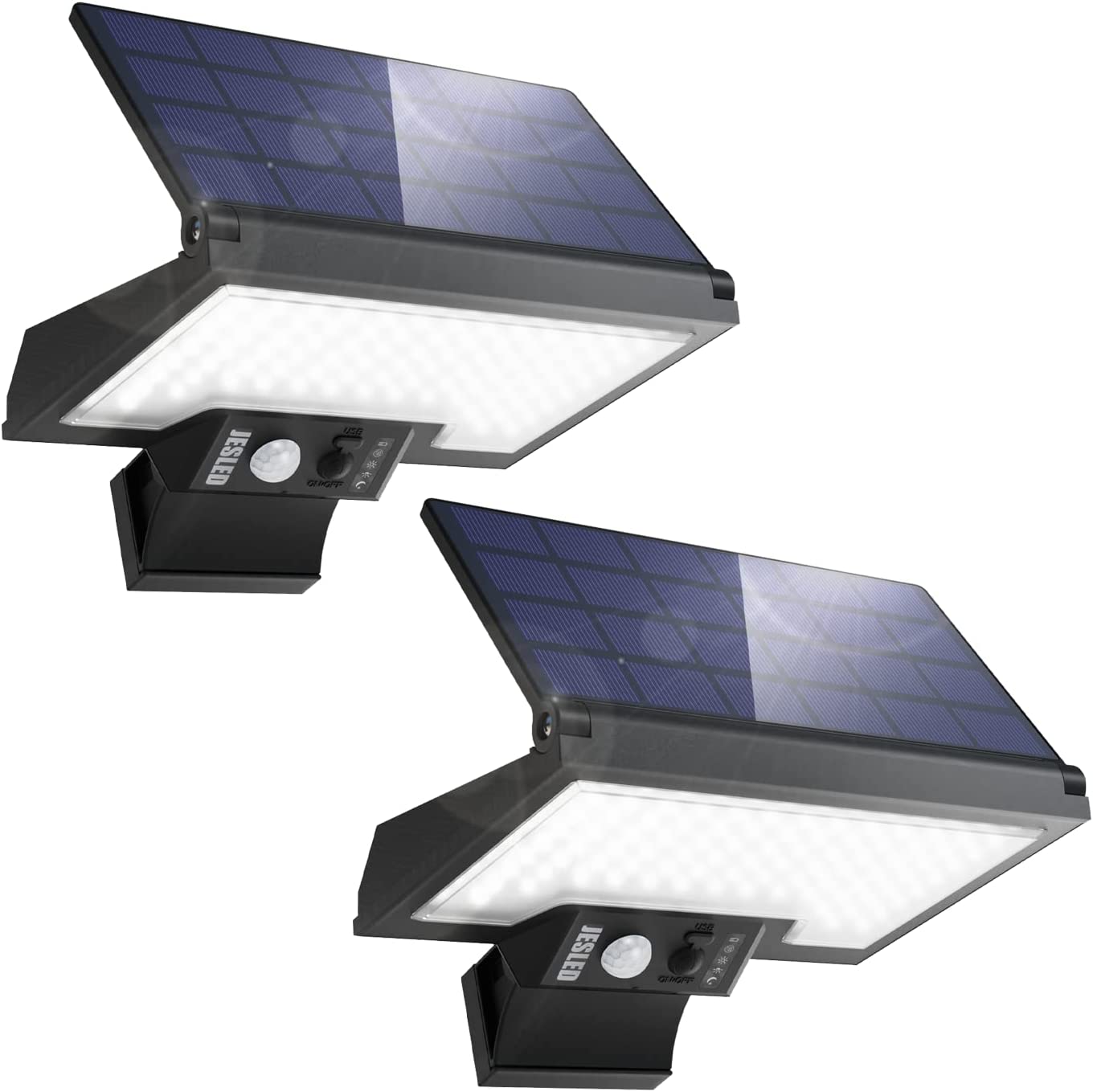 JESLED 108 LED Motion Sensor Lights Solar Powered