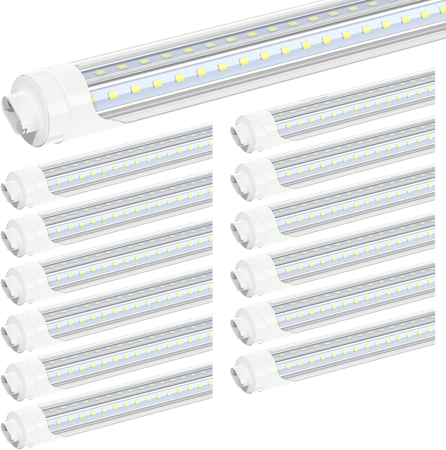 8ft T8 / T12 LED Tube - 2 4-foot Sections - 36W - 5040 Lumens - Dual End  Electric Ballast Compatible Type A - 75W Equivalent - 5000K