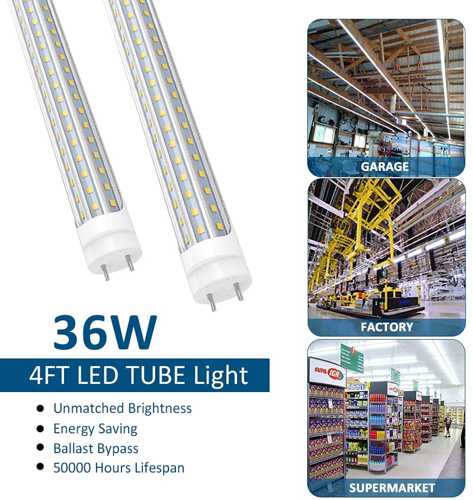 36W D Shape T8 4 Foot LED Light Bulbs G13 LED Tubes T8 LED Bulbs JESLED Lighting