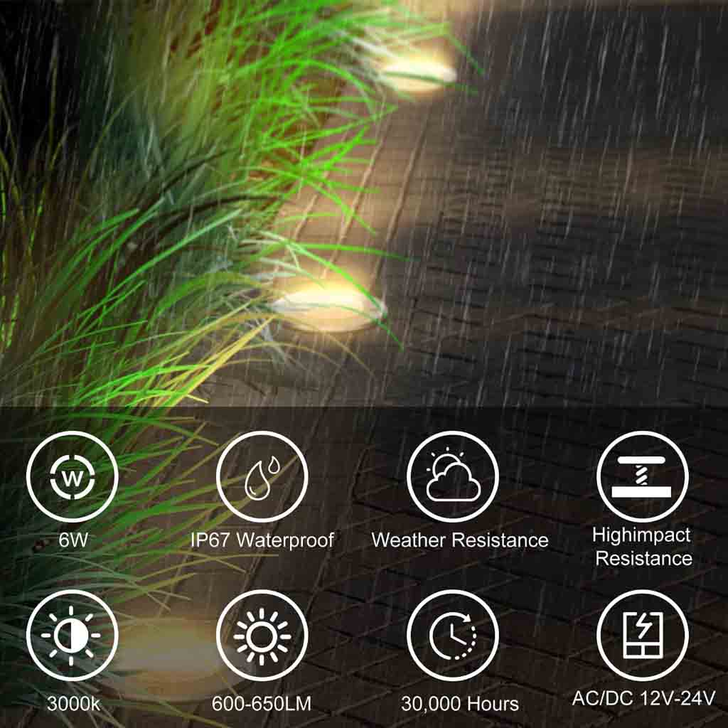 JESLED 6W Low Voltage LED Ground Light Outdoor Waterproof Landscape  Lighting – JESLED Lighting