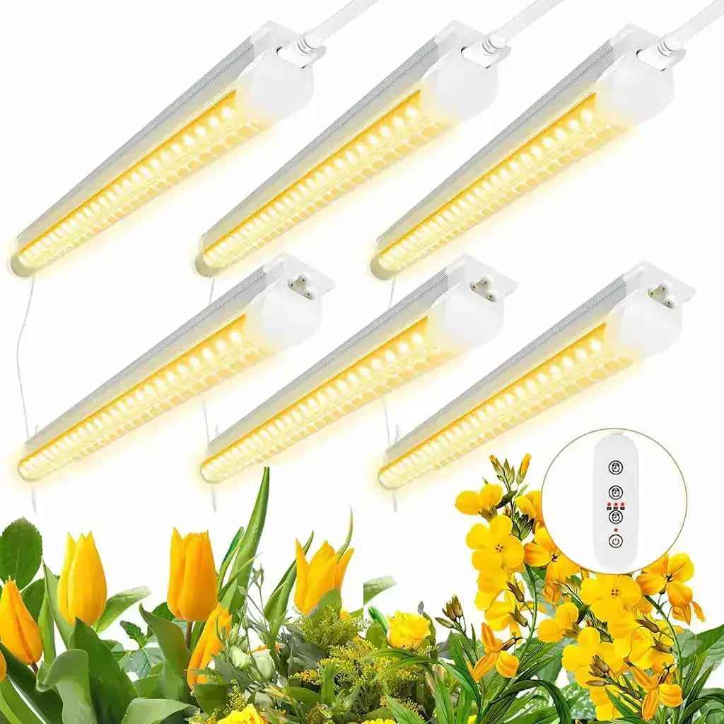 T8 Integrated LED Indoor Grow Light , Full Spectrum, Sunlight Replacement (Set of 4) JESLED Size: 4 feet